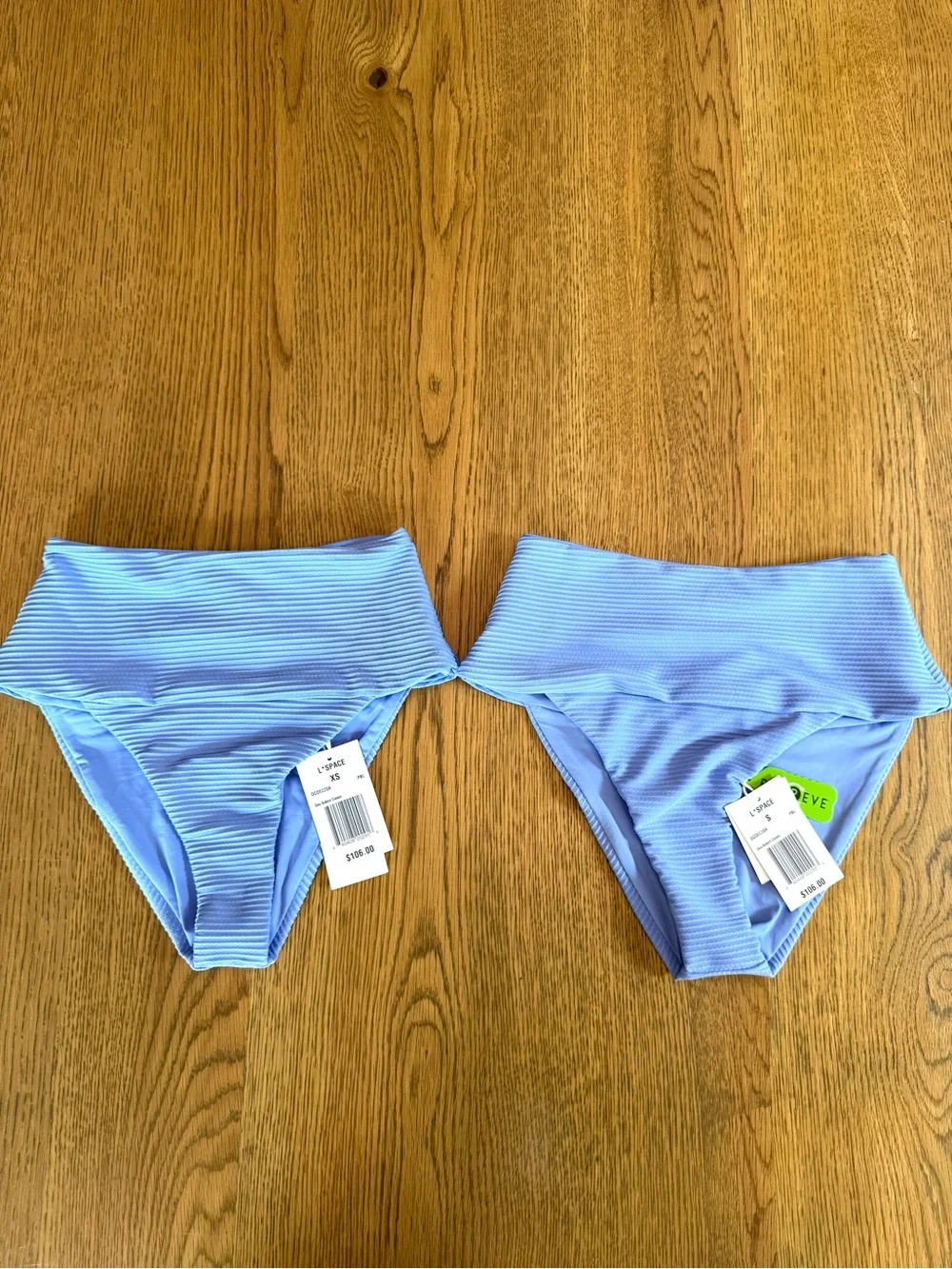 L*Space for Anthropologie Desi Bikini Bottom Lt Blue High Rise Size XS & S NWT